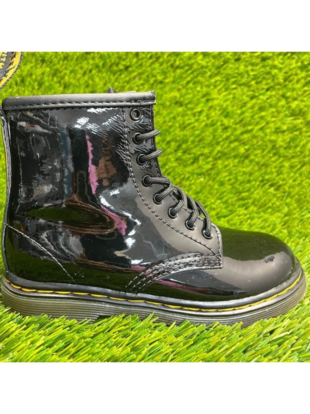 Dr. Martens 1460 Girls Size 10C Black Classic Side Zip Combat Boots Shoes